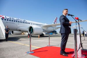 Nový Airbus A220-300 spoločnosti Croatia Airlines (c)croatiaairlines.com