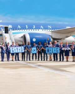 Prvý let Azerbaijan Airlines z Baku do Male (c)azal.az