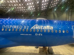 Nový polep „Inspired by Alitalia“ na Airbuse A350 spoločnosti ITA Airways